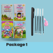 4 PCS Set Magic Practice Book For Kids  -with  Handwriting & Drawing  4 Book,1 Pen, 5 sis and a gripper