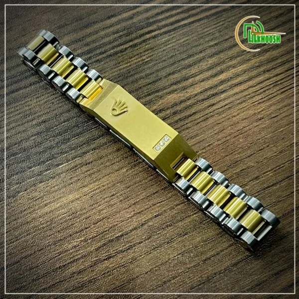 Original Rolex Crown Design Stylish Men's Stainless Steel Bracelet (Gold-Silver)