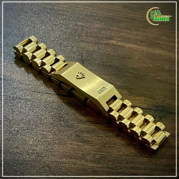Original Rolex Crown Design Stylish Men's Stainless Steel Bracelet (Gold)