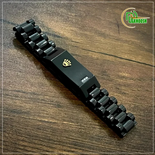 Original Rolex Crown Design Stylish Men's Stainless Steel Bracelet (Black)