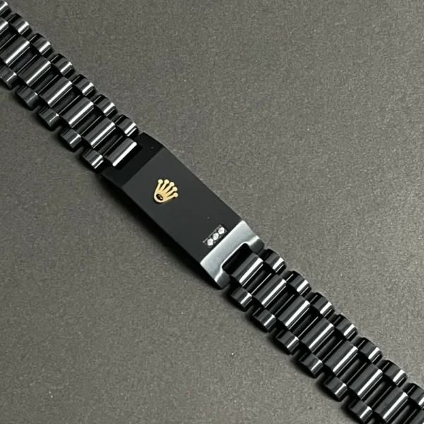 Original Rolex Crown Design Stylish Men's Stainless Steel Bracelet (Black) - Image 2
