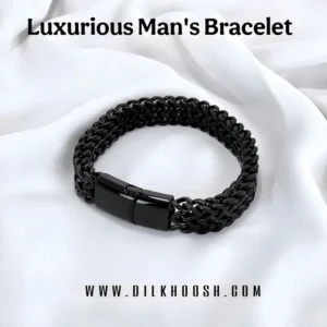 Luxurious Men’s Stainless Steel Bracelet- Black
