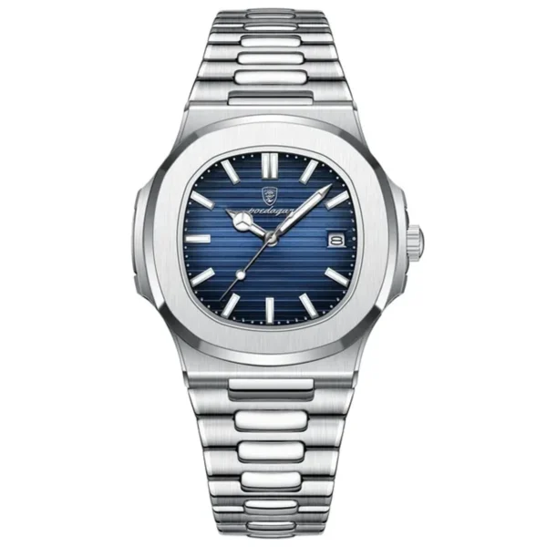 Poedagar 613 Luxury Stainless Steel Strap Watch(Blue Dial) - Image 5