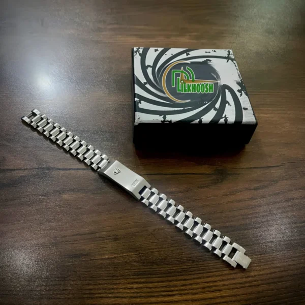 Original Rolex Crown Design Stylish Men's Stainless Steel Bracelet (Silver) - Image 3