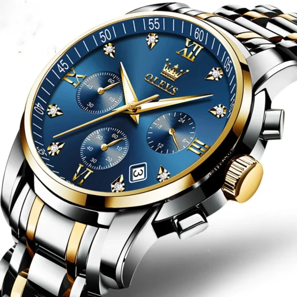 OLEVS 2858 Men Quartz Watch (Blue) - Image 2